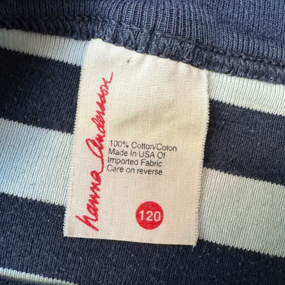 Hanna Andersson Striped Cotton Pajamas Set Long Sleeve Pants‎ Kids Size 120